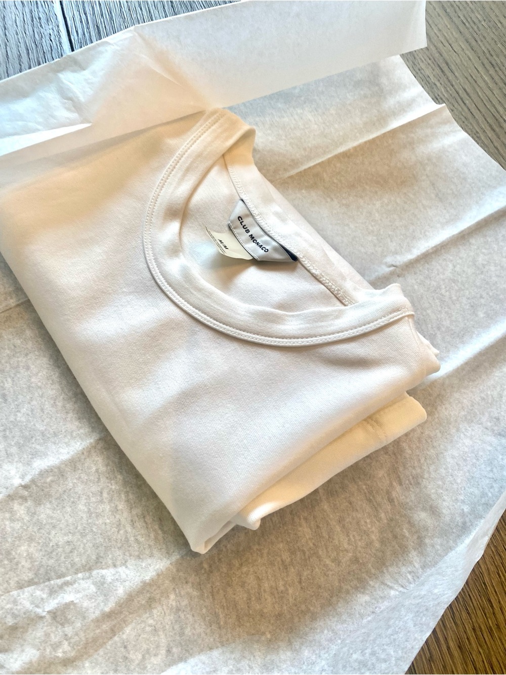 Club Monaco White Basic Crew Tee